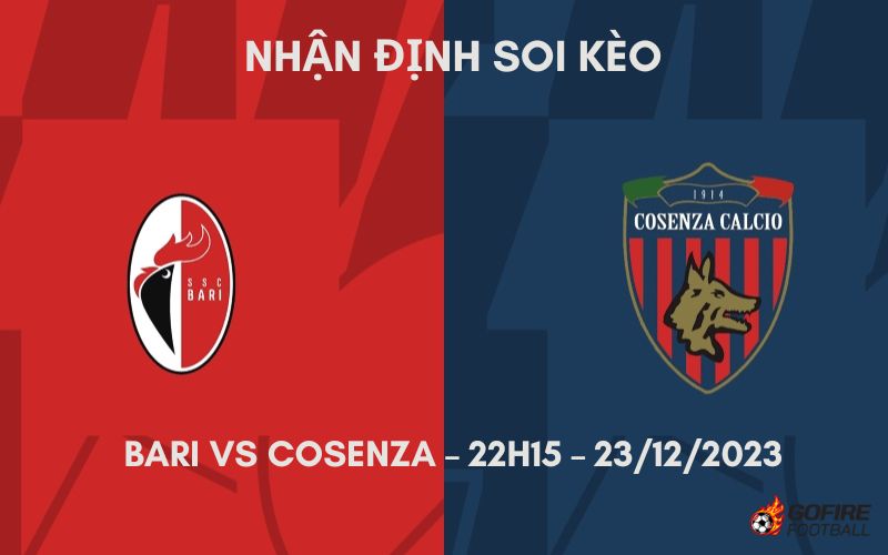 Nhận định ⭐ Soi kèo Bari vs Cosenza – 22h15 – 23/12/2023