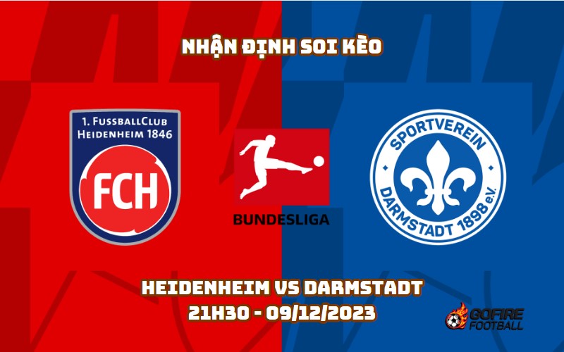 Nhận định soi kèo Heidenheim vs Darmstadt – 21h30 – 09/12/2023