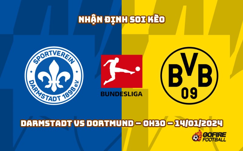 Nhận định ⭐ Soi kèo Darmstadt vs Dortmund – 0h30 – 14/01/2024